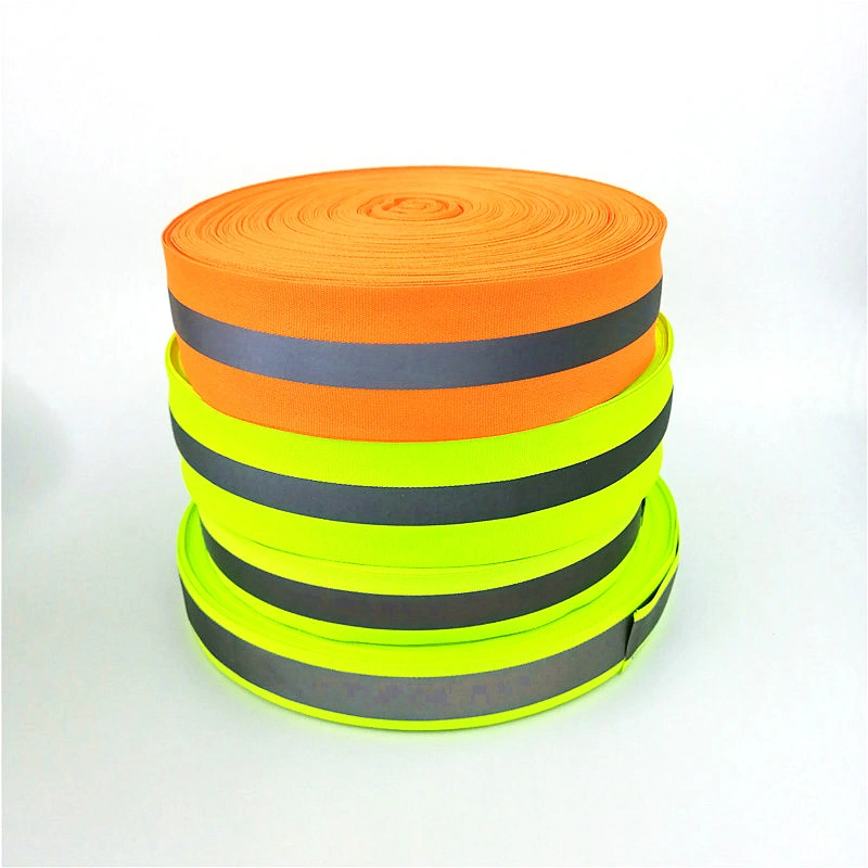 High Quality Colorful Nylon Webbing with Two Reflective Strips